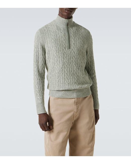 arch4 Gray Thames Cashmere Half-Zip Sweater for men