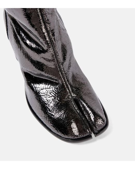 Maison Margiela Black Tabi Patent Leather Knee-High Boots