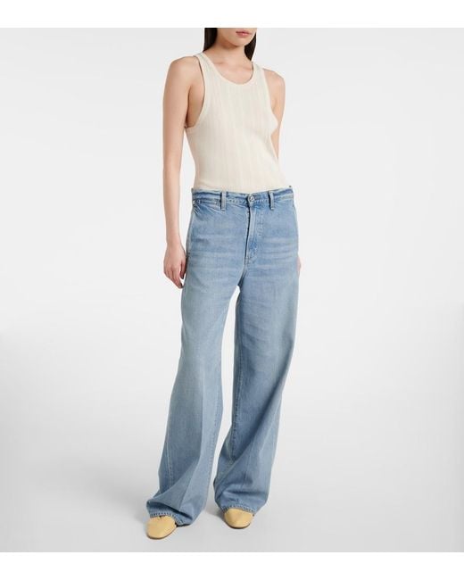 Citizens of Humanity Blue Ayla Mid-Rise Wide-Leg Jeans