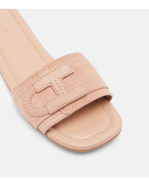Hogan Pink H685 Suede Slides
