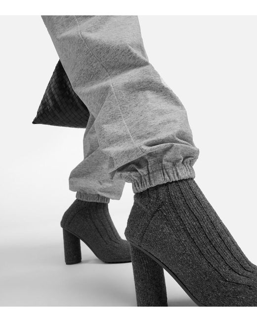 Bottega Veneta Gray Trompe L'Oil Leather Sweatpants