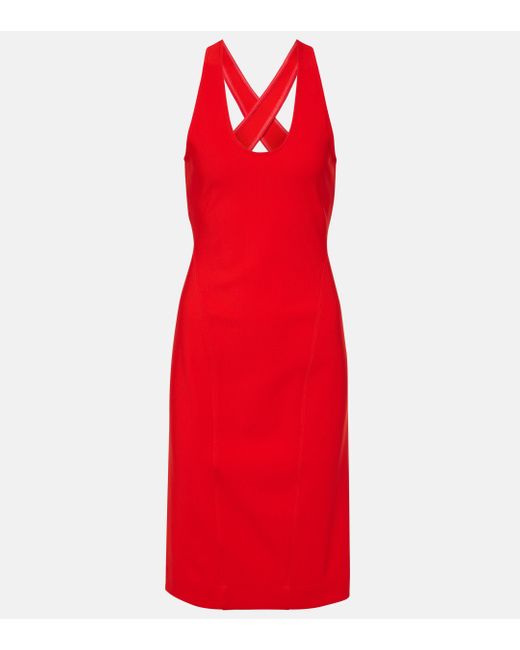 Alaïa Red Open-back Midi Dress