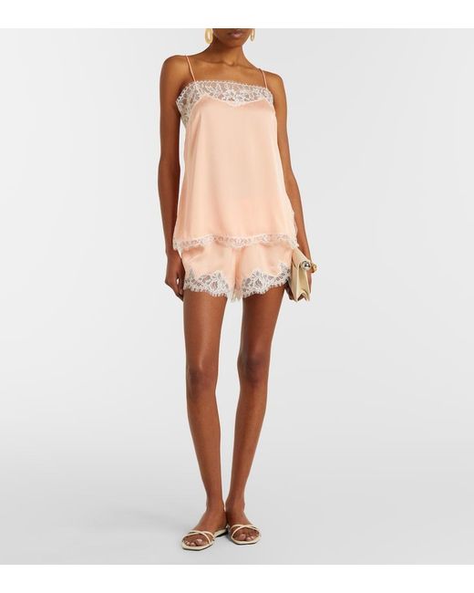 Faithfull The Brand Pink Norden Scalloped Shorts
