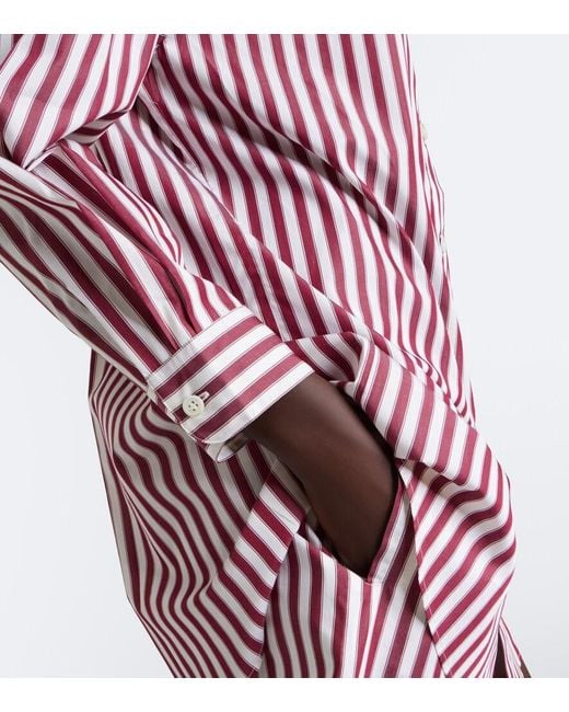 Eres Red Sir Striped Cotton Shirt