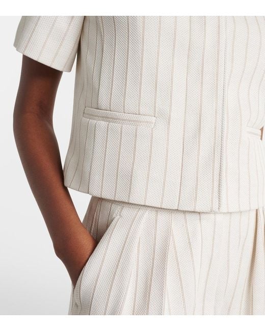 Max Mara White Striped Cotton Jacket