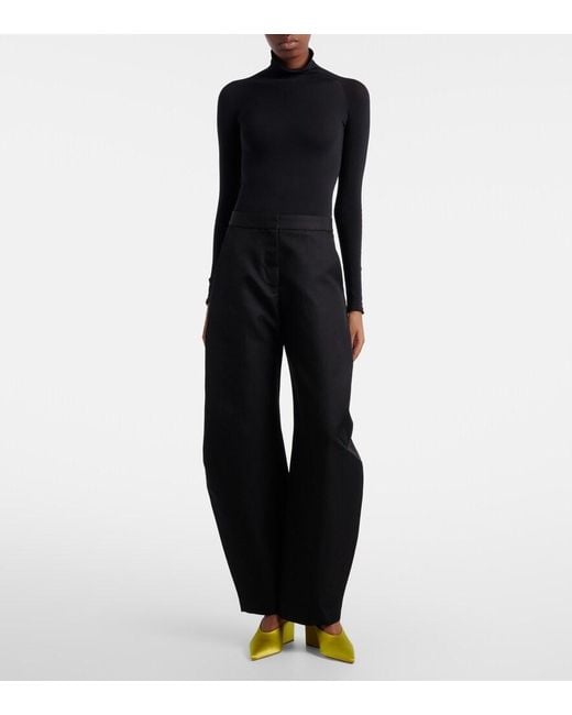 Alaïa Yellow Cube Satin Wedge Mules