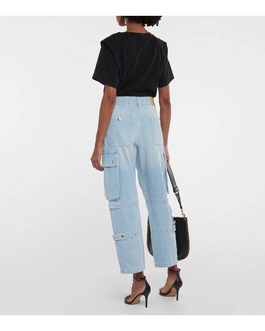 Isabel Marant Blue Elore Denim Cargo Pants