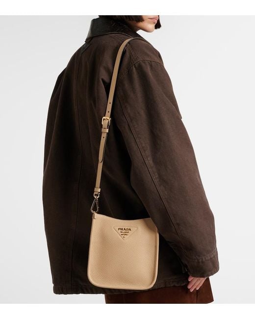 Prada Natural Mini Leather Shoulder Bag