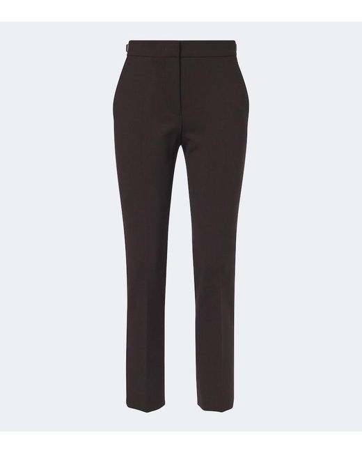 Max Mara Gray Wool-Blend Slim Pants