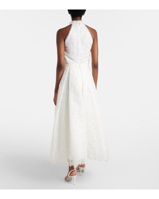 Costarellos White Lavinia Embroidered Organza Cocktail Dress