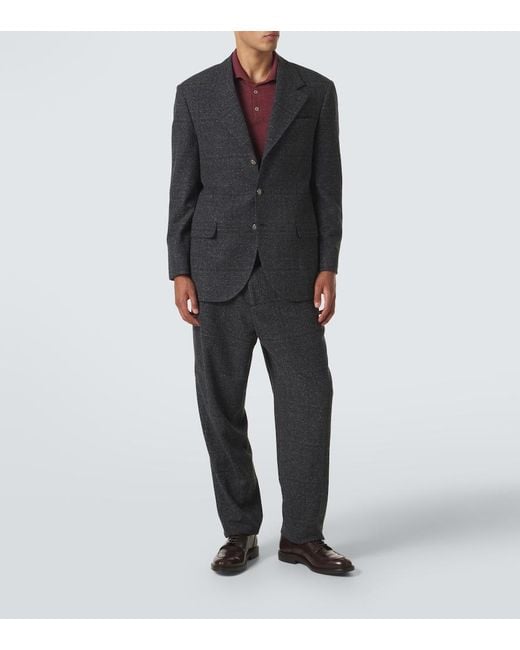 Brunello Cucinelli Brown Leather Derby Shoes for men