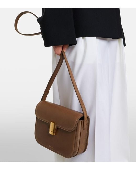 Calvin Klein Brown Tilla Small Leather Shoulder Bag