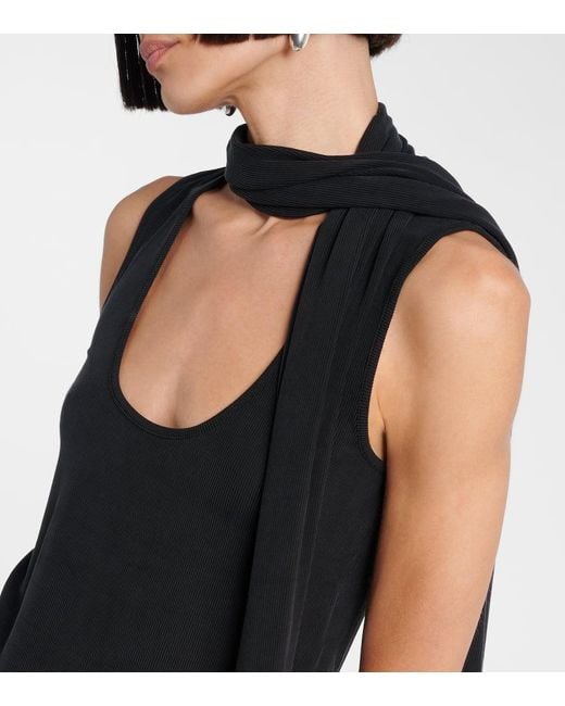 AYA MUSE Black Draped Top