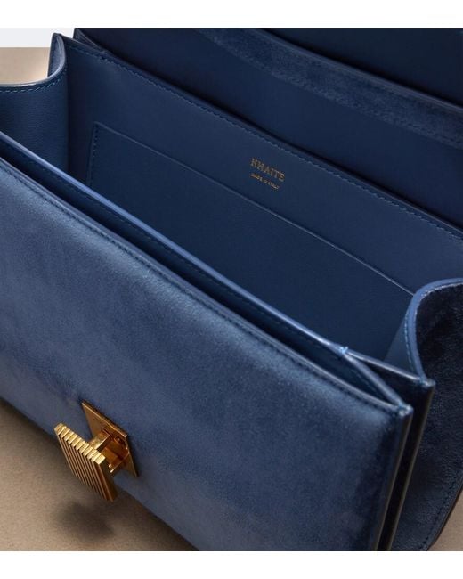 Khaite Blue Blake Suede Crossbody Bag