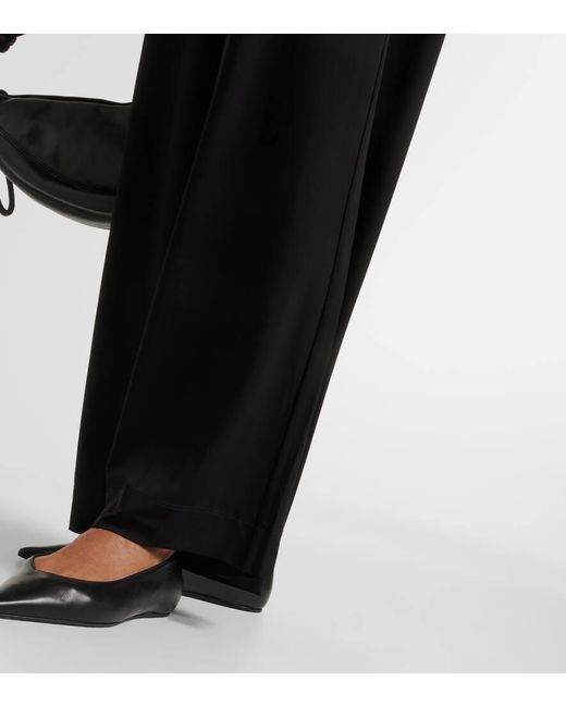 Pantaloni a gamba larga Ring in crepe di Max Mara in Black