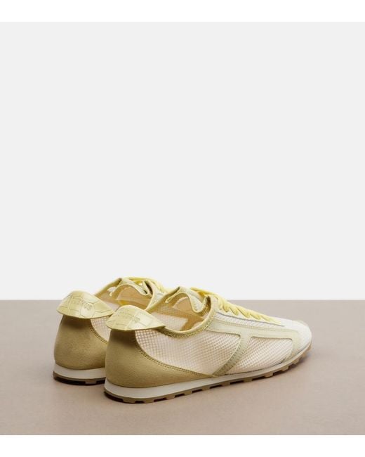 Jacquemus White Tennis Leather-Trimmed Sneakers