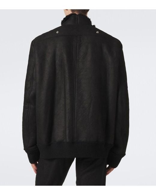 Rick Owens Black Hollywood Flight Leather Jacket for men