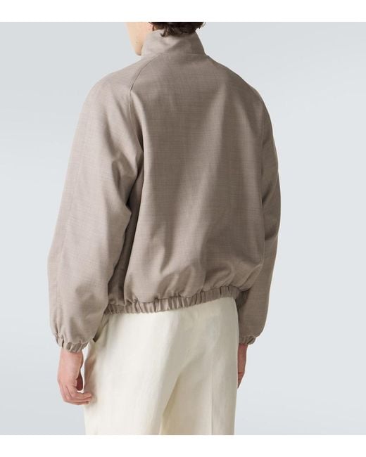 STÒFFA Gray Reversible Wool And Linen Blouson Jacket for men