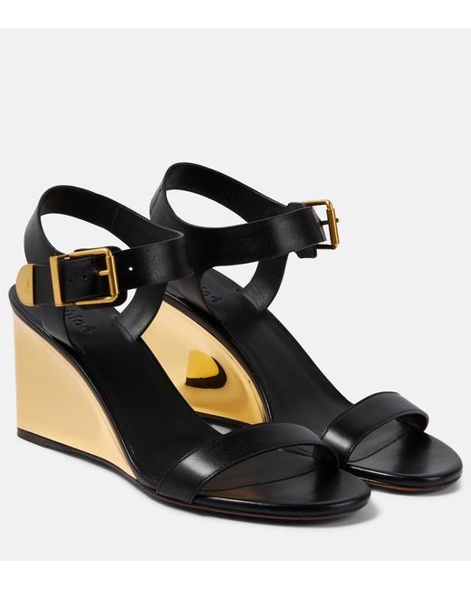 Chloé Black Rebecca Leather Sandals