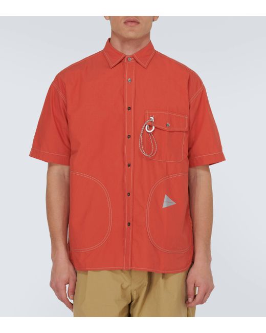 And Wander Orange Cotton-blend Shirt for men