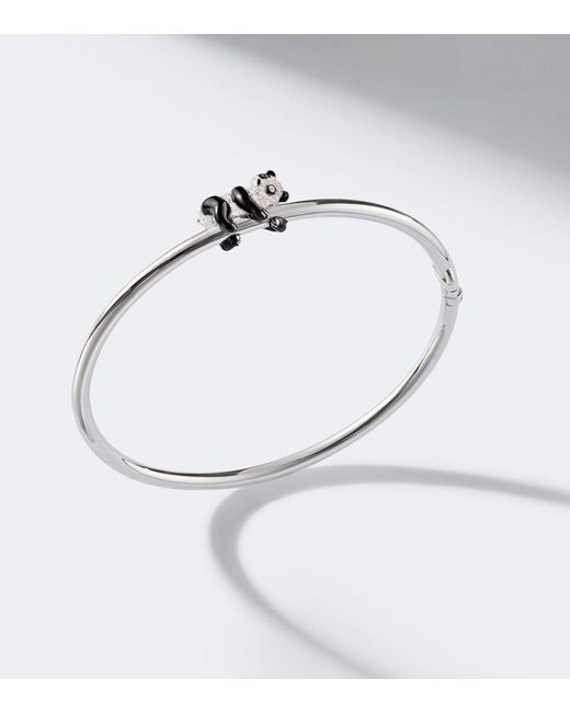 Yvonne Léon Metallic Panda 9Kt Bangle With Diamonds