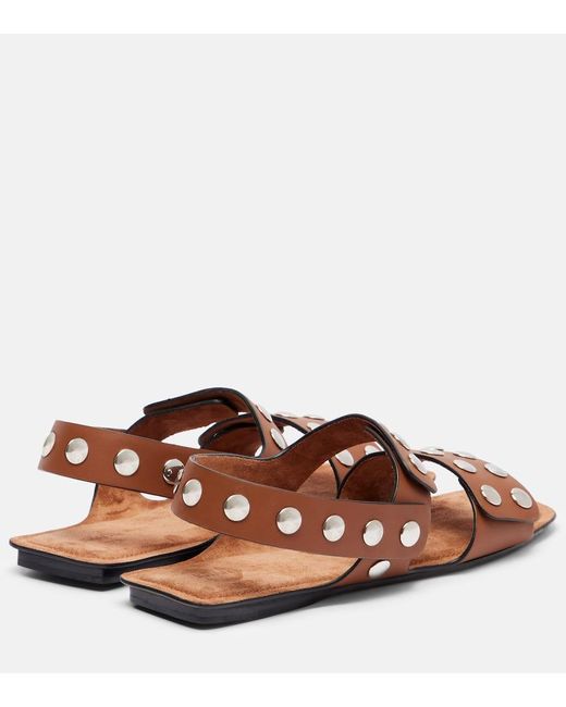 Khaite Brown Verzierte Sandalen Boden Aus Leder