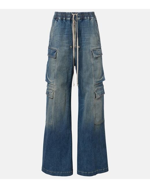 Rick Owens Blue Drkshdw Jumbo Belas Cargo Jeans
