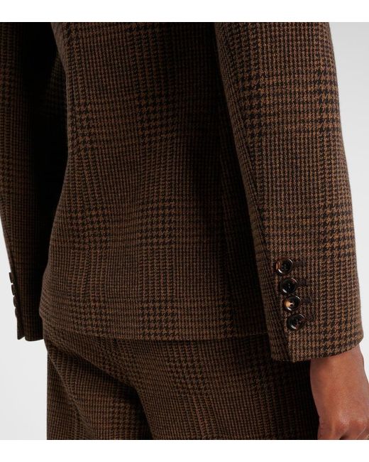 Max Mara Brown Zulma Plaid Cotton And Wool-Blend Blazer