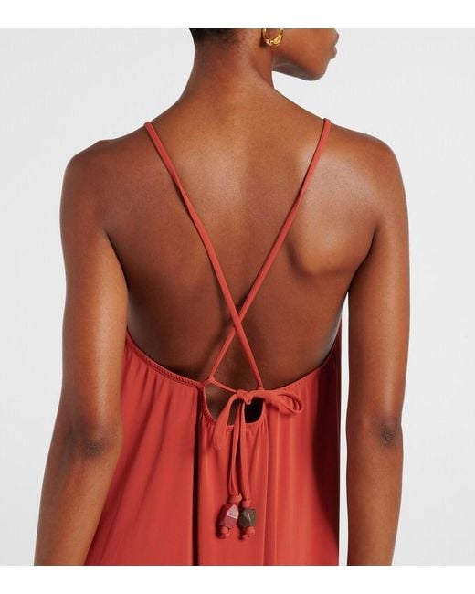 Eres Orange Tiana Halterneck Maxi Dress