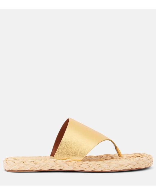 Paris Texas Natural Amalfi Metallic Leather Thong Sandals