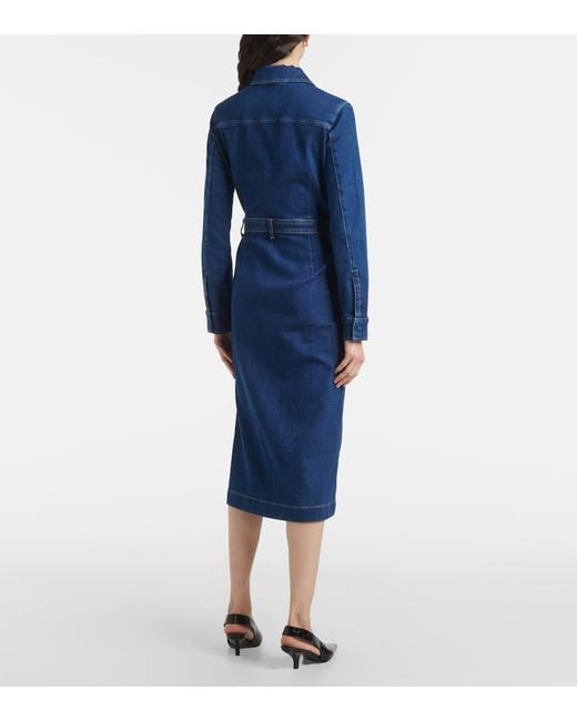 Vestido Camisero De Denim 7 For All Mankind de color Blue