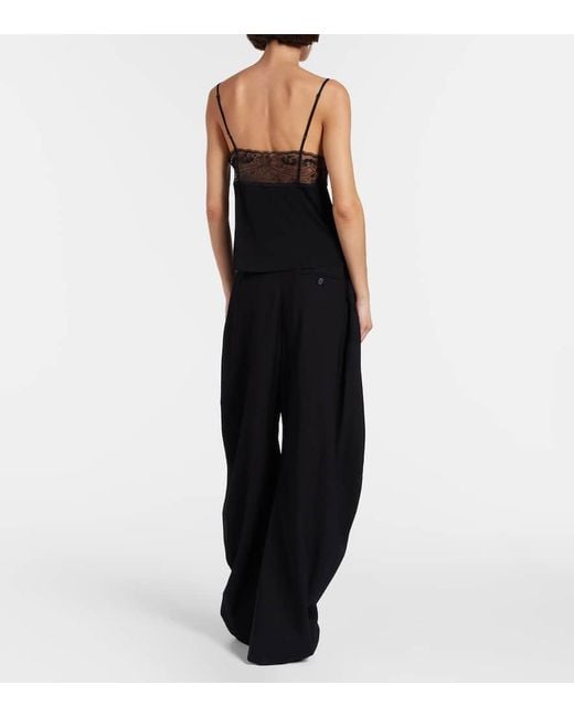 Acne Black Nylon-Trimmed Top