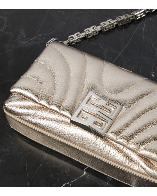 Givenchy Natural 4g Soft Micro Metallic Leather Shoulder Bag