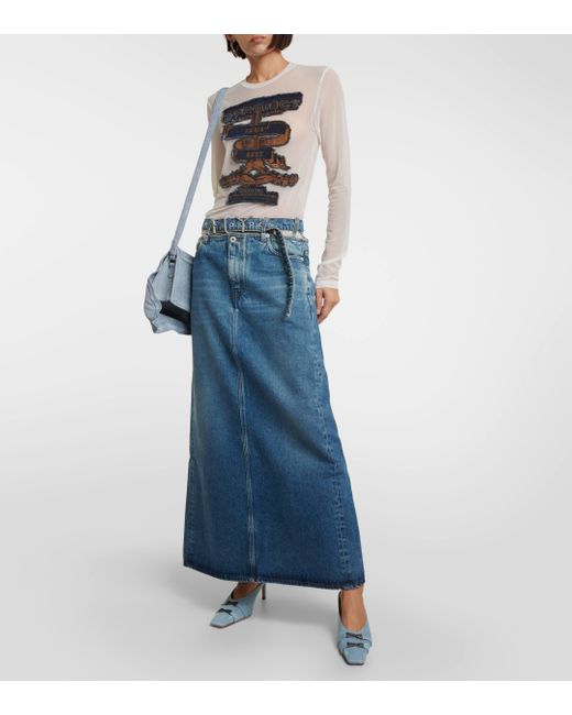 Y. Project Blue Y Belt Denim Maxi Skirt