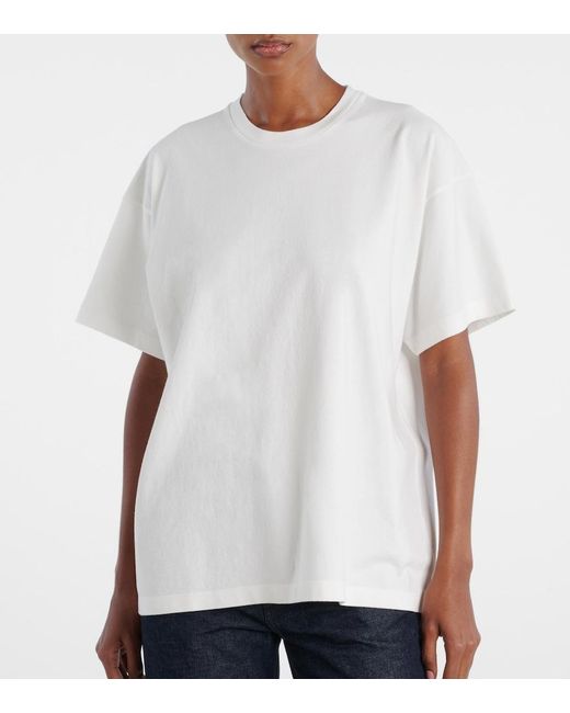 The Row White Lavinia Cotton Jersey T-Shirt