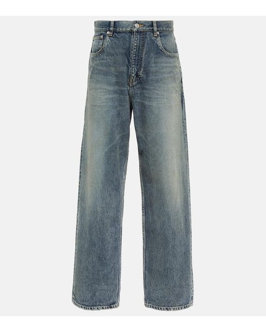 Balenciaga Blue Mid-Rise Wide-Leg Jeans