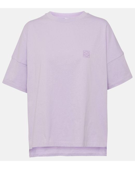 Loewe Purple Anagram-embroidered Boxy-fit Cotton-jersey T-shirt X
