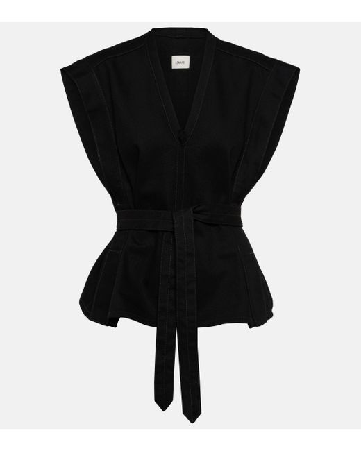 Lemaire Black Chasuble Belted Denim Top