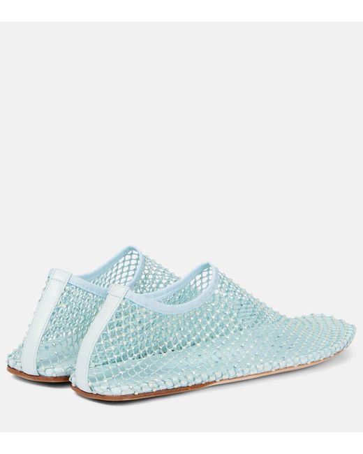 Christopher Esber Blue Slip-Ons Minette Aus Mesh Mit Kristallen