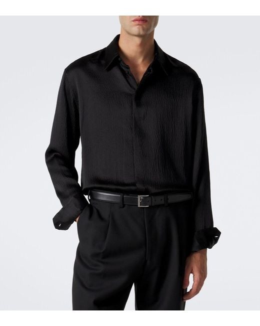 Giorgio Armani Blue Silk Shirt for men
