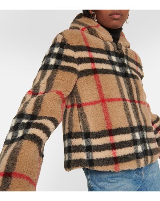 Burberry Brown Check Fleece Jacket