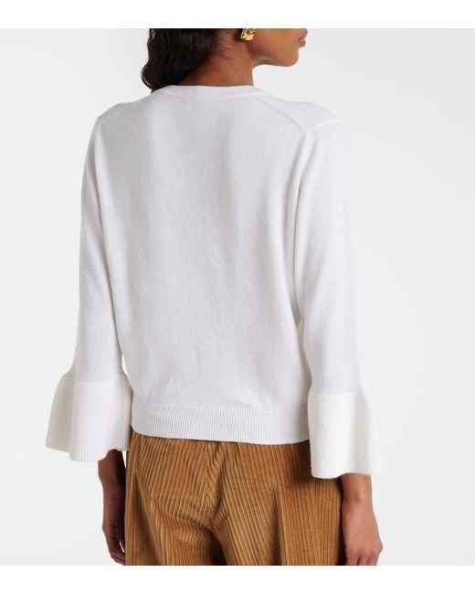 Jardin Des Orangers White Cotton And Cashmere Sweater