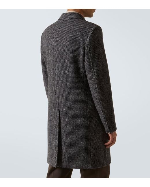 Abrigo De Lana Y Cachemir Zegna de hombre de color Black