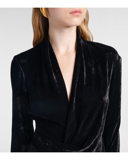 Rick Owens Black Ruched Gown