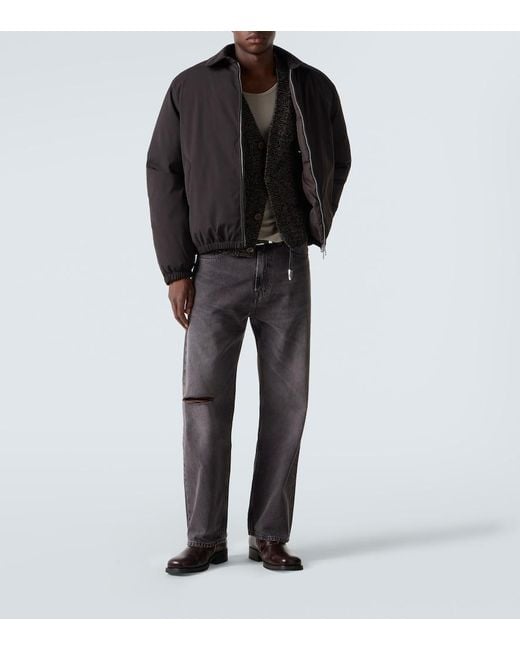 Our Legacy Gray Third Cut Distressed Wide-Leg Jeans for men