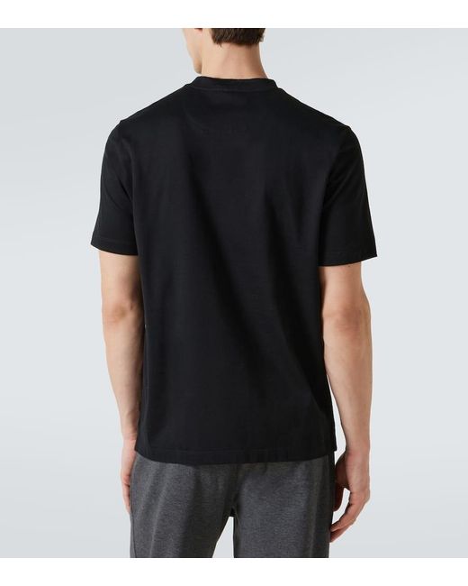 Brioni T-Shirt Aus Baumwoll-Jersey in Black für Herren