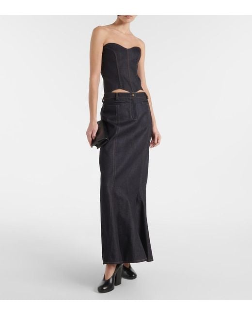 AYA MUSE Black Alis Denim Maxi Skirt