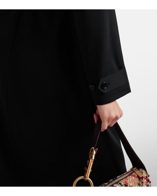 Burberry Black Belted Wool Wrap Dress
