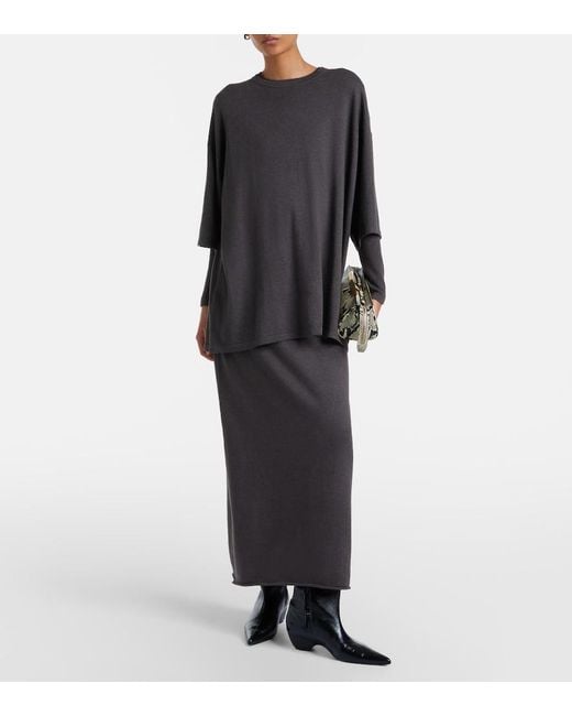 Lisa Yang Gray Vivian Cotton And Cashmere Sweater