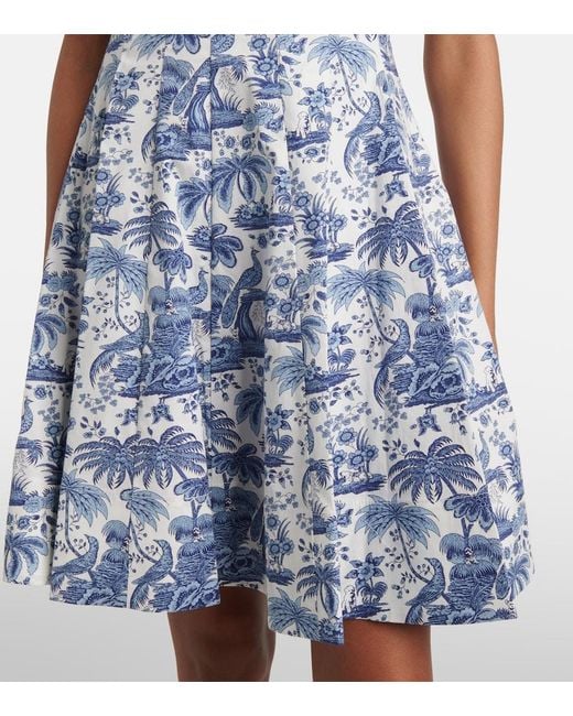 Staud Blue Wells Floral Cotton Minidress